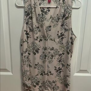 Vince Camuto Cream and Black Wrap Blouse